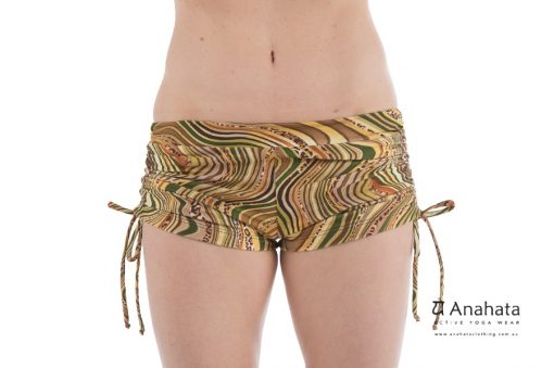 Anahata Yoga Clothing -Close fitting Yoga Short with adjustable tie sides for you to choose the length, generous inseam keeps you covered.