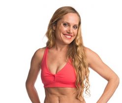 W Anahata Yoga Clothing Coral twist front crop top