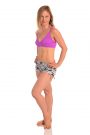 Anahata Yoga Clothing Casablanca tie side yoga shorts with Orchid crop top
