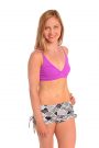Anahata Yoga Clothing Casablanca tie side yoga shorts with Orchid crop top