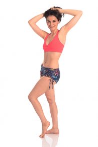 Anahata Yoga Clothing -Close fitting Yoga Short with adjustable tie sides for you to choose the length, generous inseam keeps you covered.