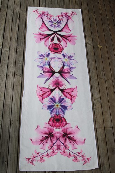 Anahata Yoga Clothing Limited Edition Printed Non Slip Yoga Towel Foxgloves and Freesias