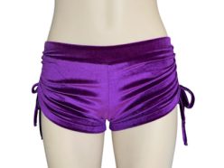 Tie Side short in Stretch Purple Velvet