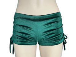 Tie Side short in Stretch Emerald Velvet